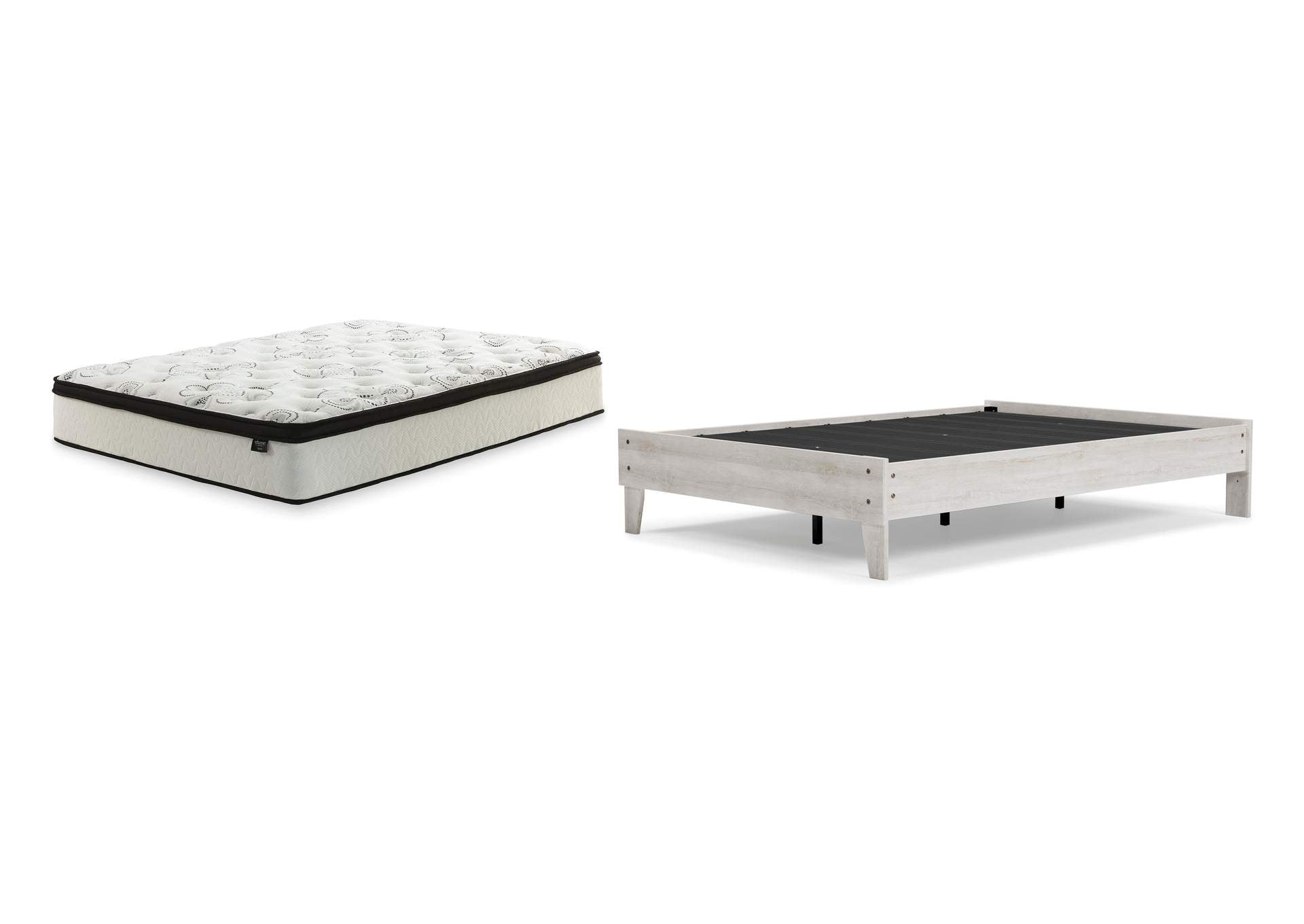 Shawburn Full Platform Bed with Chime 12 Inch Plush Hybrid Full Mattress