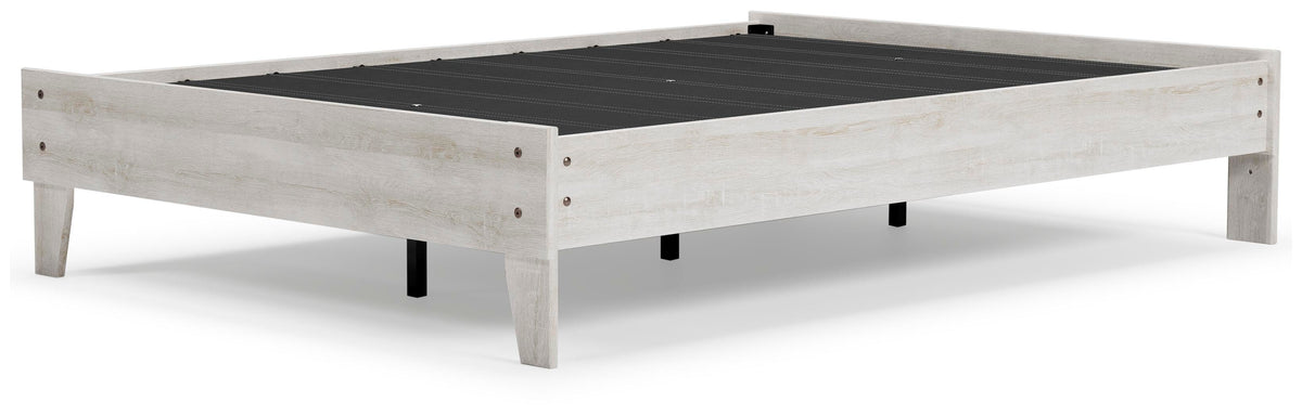 Shawburn Full Platform Bed in Whitewash, angle view