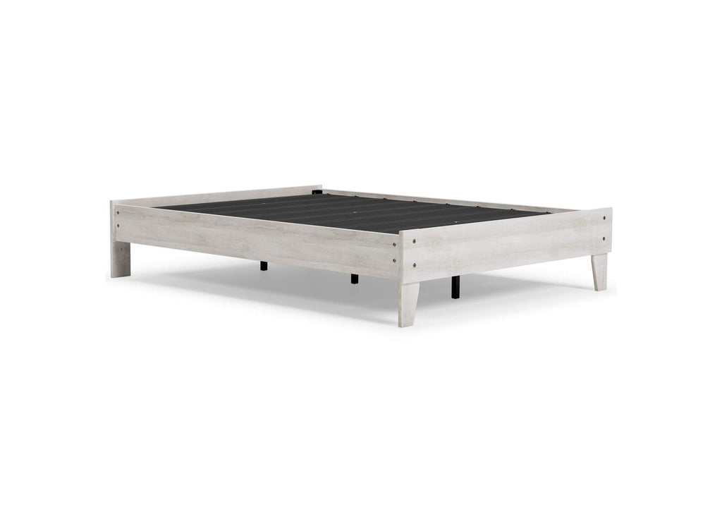 Shawburn Full Platform Bed with Chime 10 Inch Firm Memory Foam Mattress angled view
