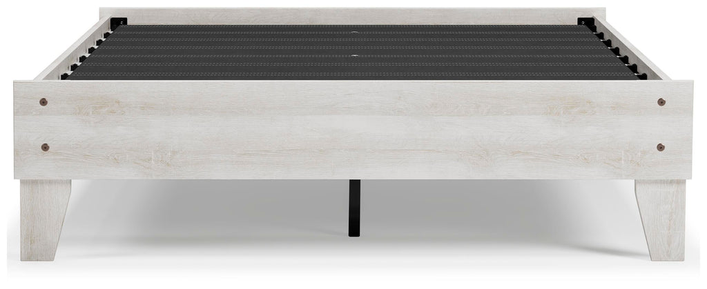 Shawburn Full Platform Bed in Whitewash, front view