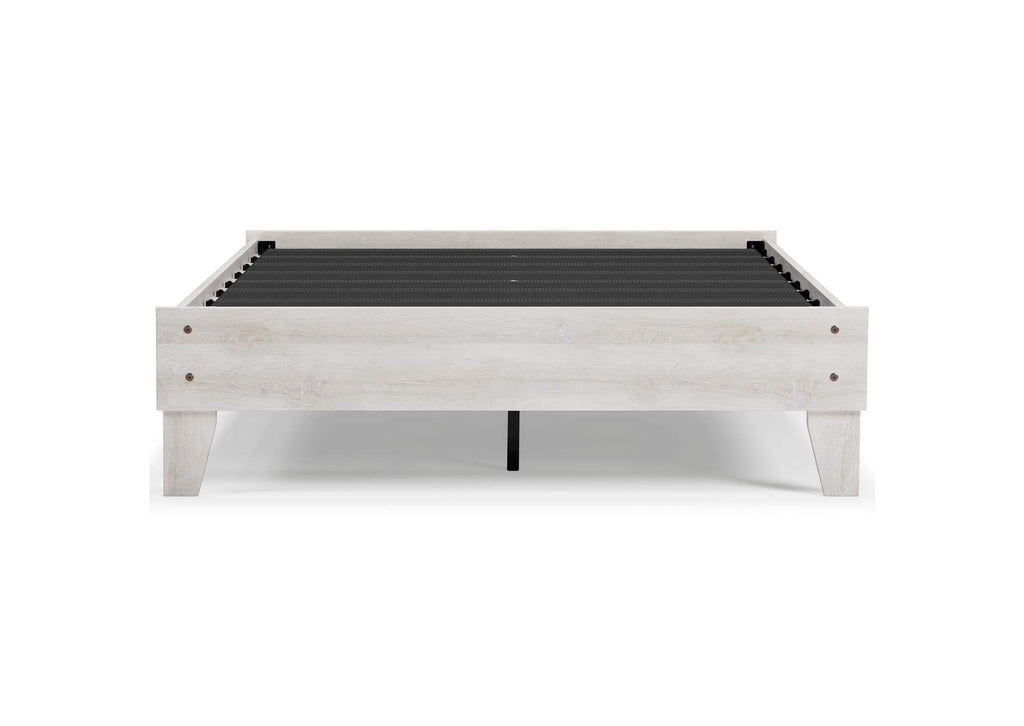 Shawburn Full Platform Bed with Chime 12 Inch Plush Memory Foam Mattress front view