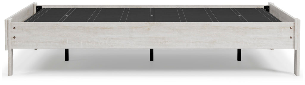 Shawburn Full Platform Bed in Whitewash, alternate side view