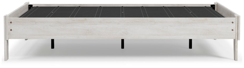 Shawburn Full Platform Bed in Whitewash, side view