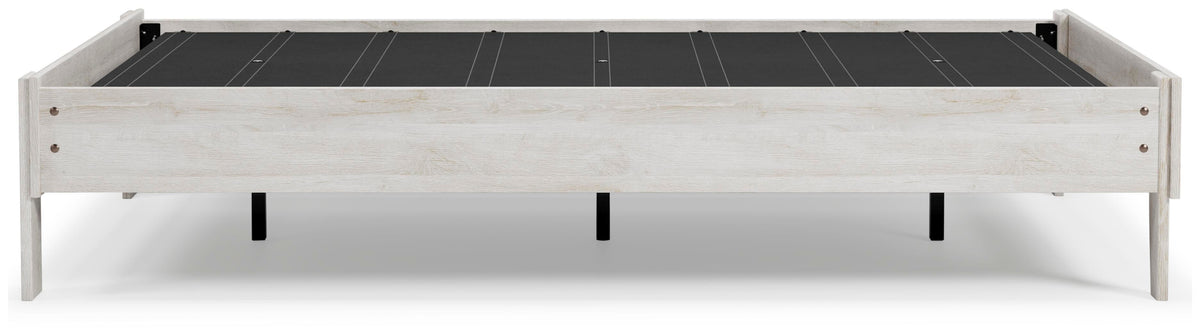 Shawburn Full Platform Bed in Whitewash, side view