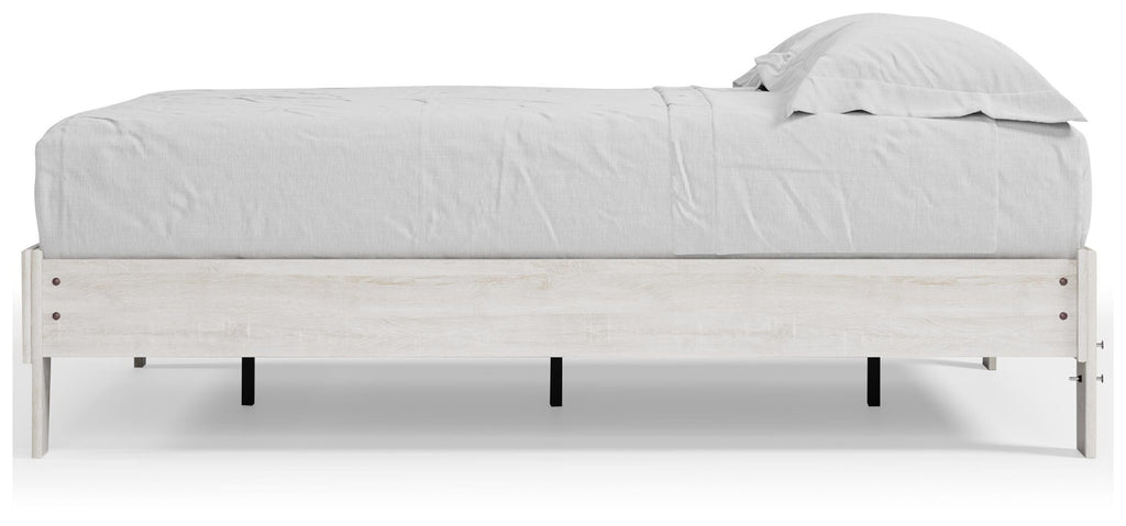 Shawburn Full Platform Bed in Whitewash, alternate side view