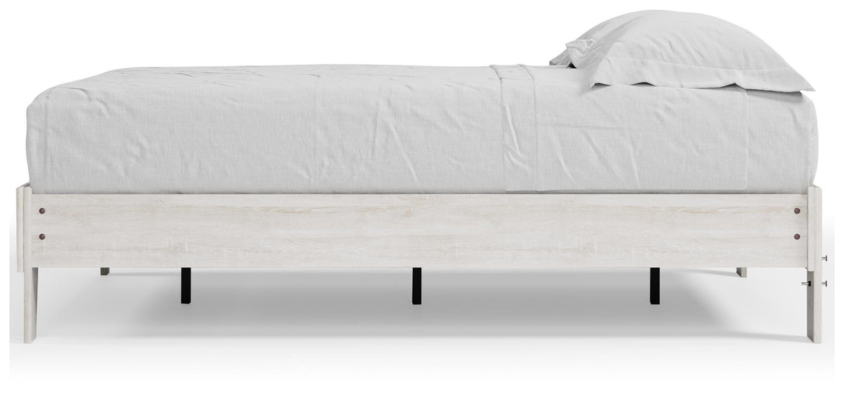 Shawburn Full Platform Bed in Whitewash, alternate side view