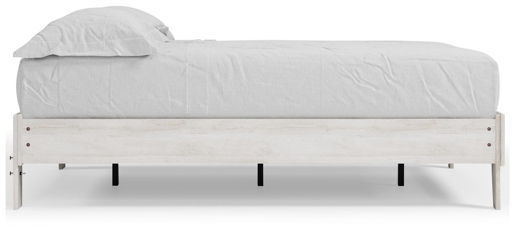 Shawburn Full Platform Bed in Whitewash, side view
