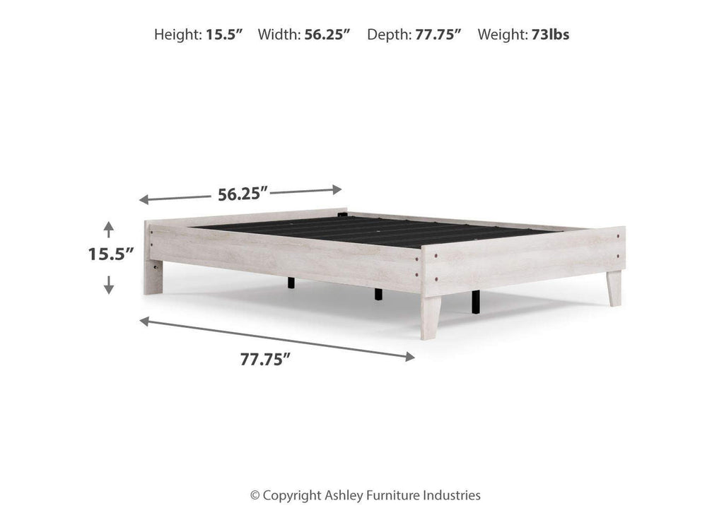 Shawburn Full Platform Bed with Dresser and 2 Nightstands dimensions