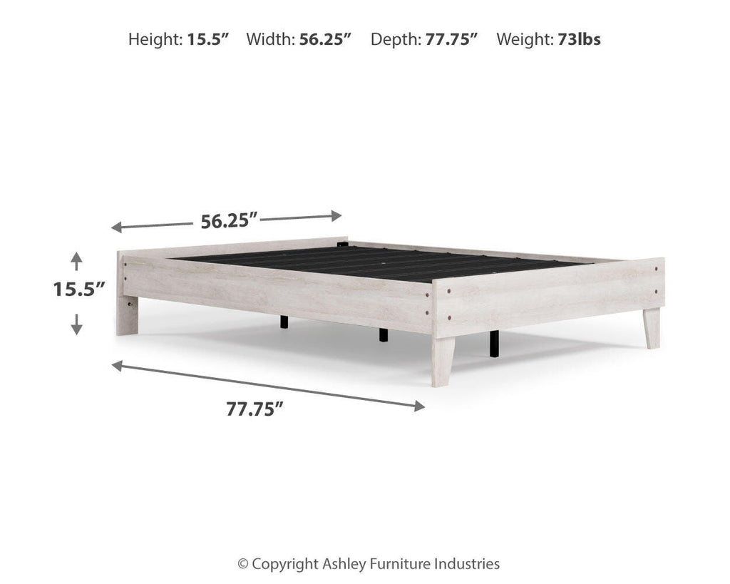 Shawburn Full Platform Bed in Whitewash, alternate view 6