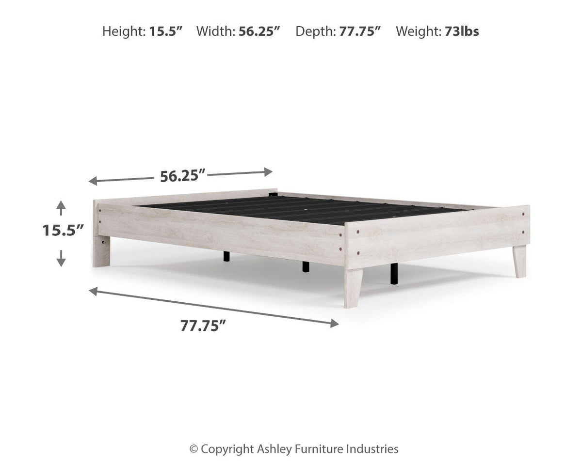 Shawburn Full Platform Bed in Whitewash, alternate view 6