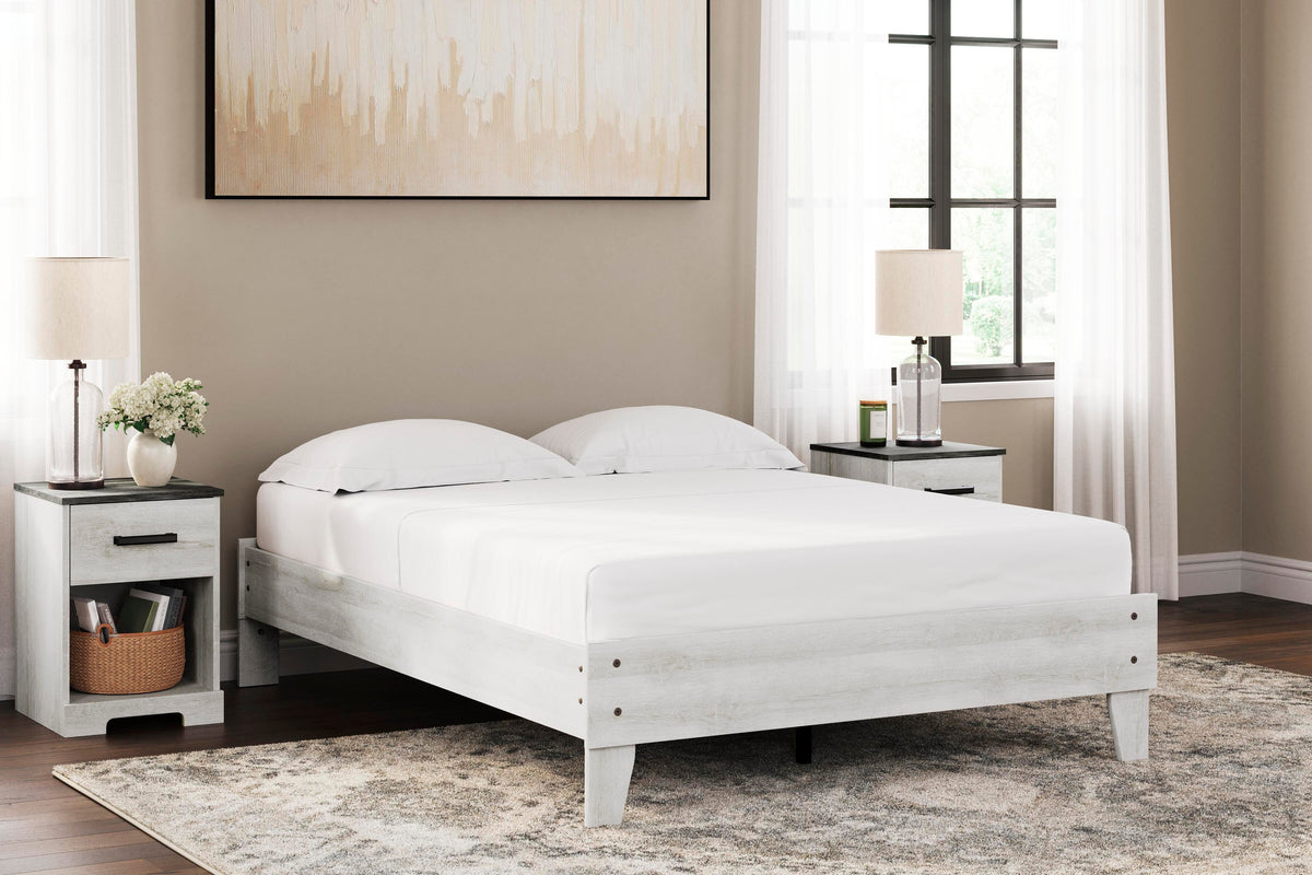 Shawburn Full Platform Bed in Whitewash, alternate view 3