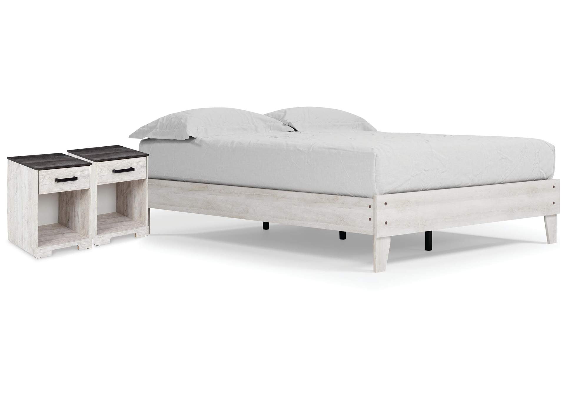 Shawburn Queen Platform Bed with 2 Nightstands