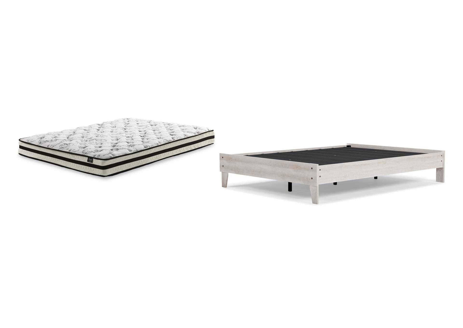 Shawburn Queen Platform Bed with Chime 8 Inch Firm Innerspring Mattress