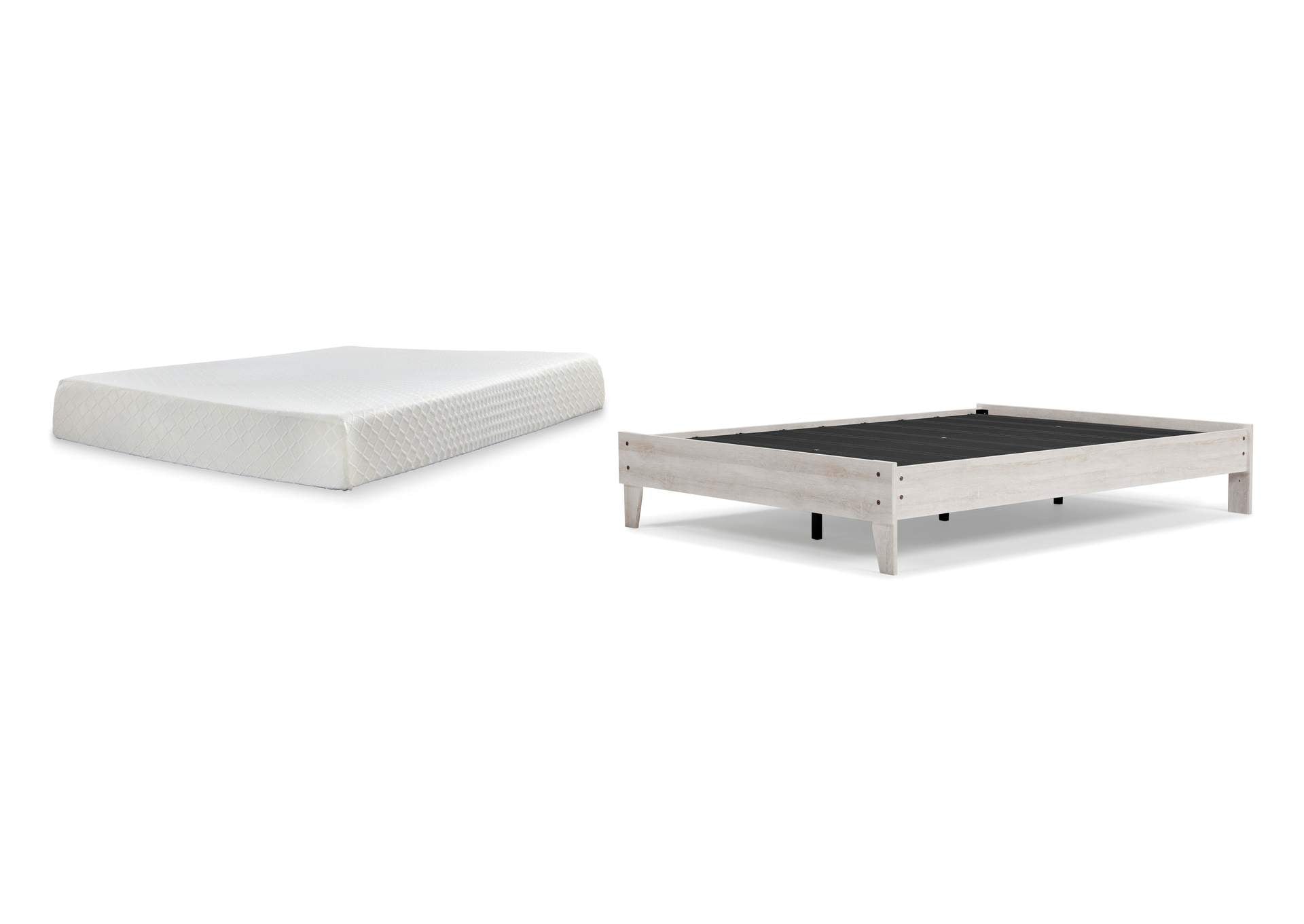 Shawburn Queen Platform Bed with Chime 10 Inch Firm Memory Foam Mattress