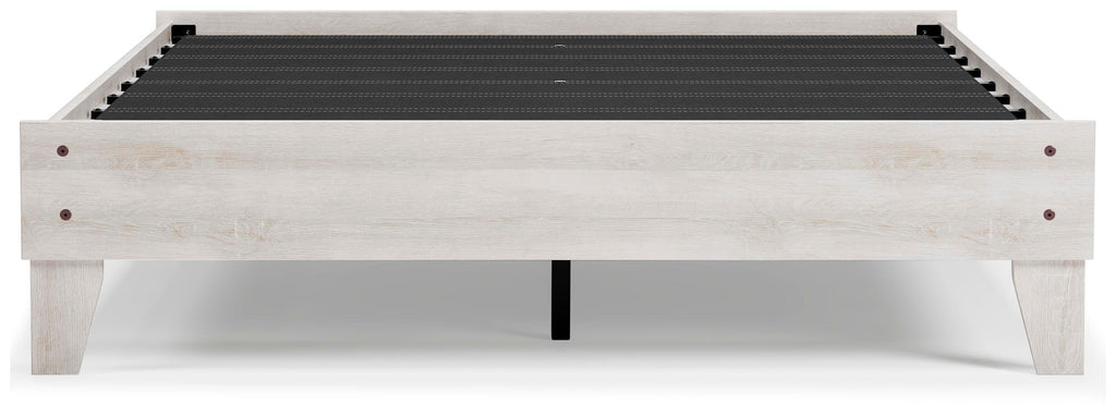 Shawburn Queen Platform Bed in Whitewash, front view
