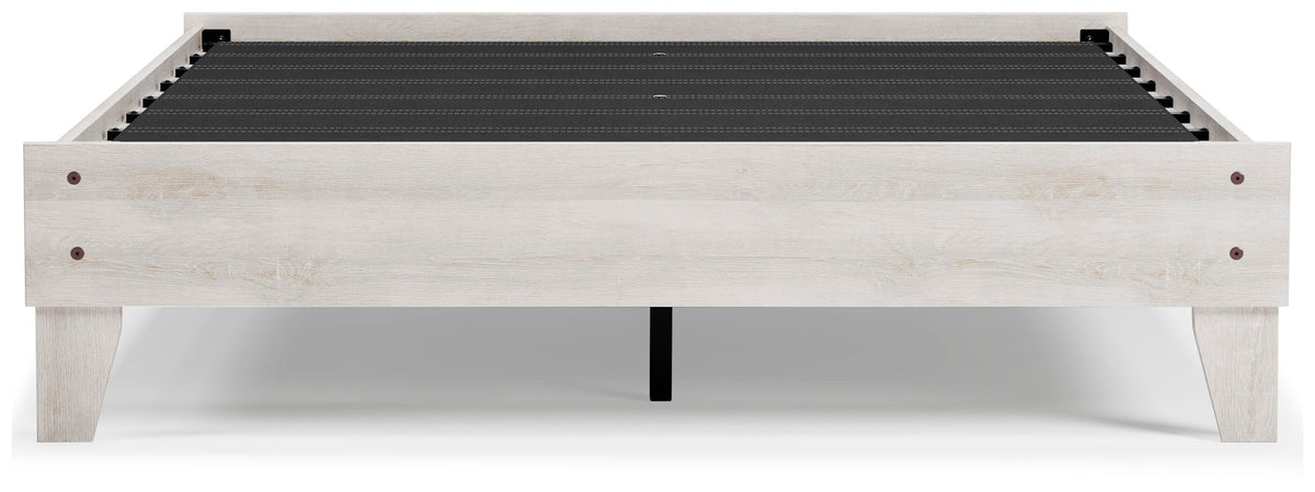 Shawburn Queen Platform Bed in Whitewash, front view