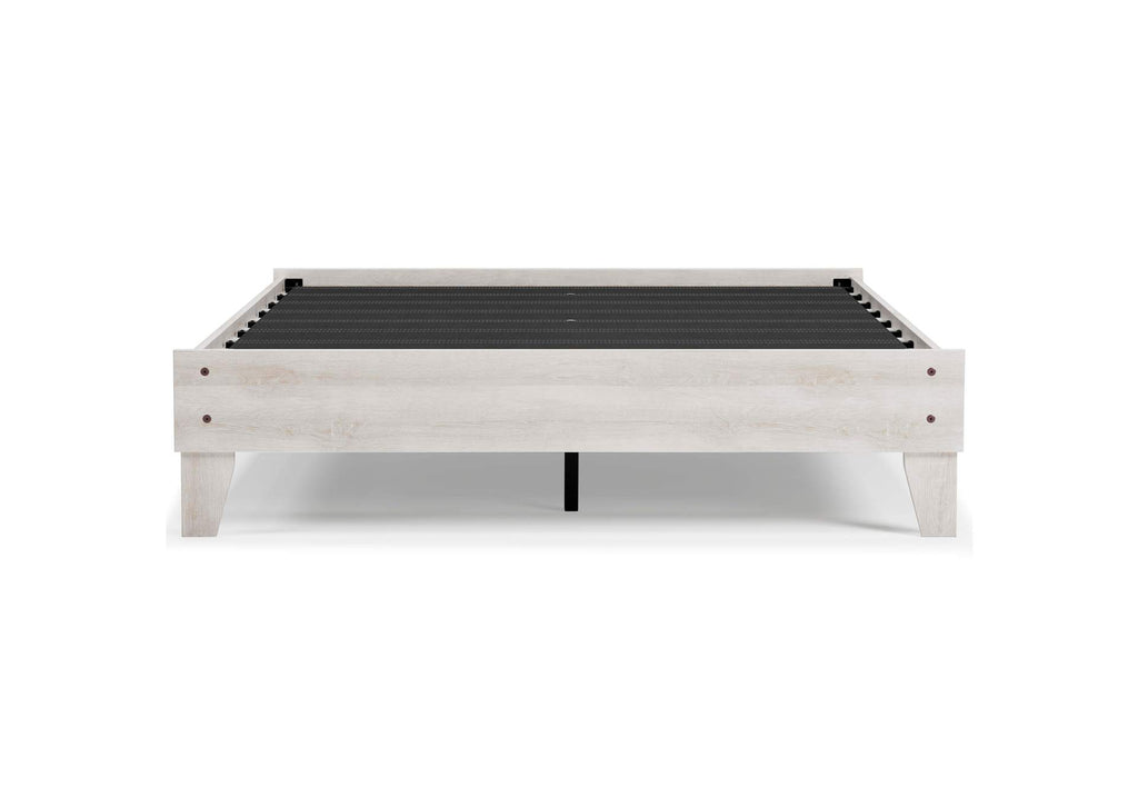 Shawburn Queen Platform Bed with Chime 8 Inch Medium Memory Foam Mattress front view