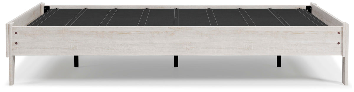 Shawburn Queen Platform Bed in Whitewash, alternate side view