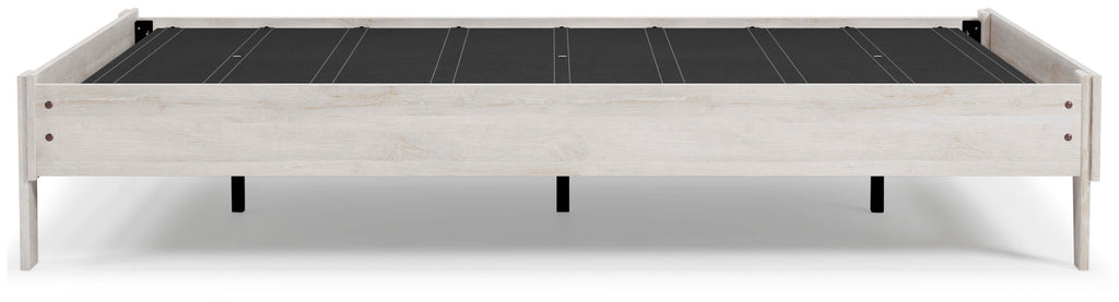 Shawburn Queen Platform Bed in Whitewash, side view