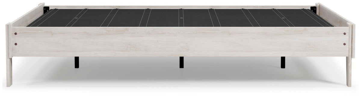 Shawburn Queen Platform Bed in Whitewash, side view