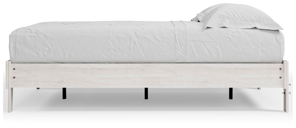 Shawburn Queen Platform Bed in Whitewash, alternate side view