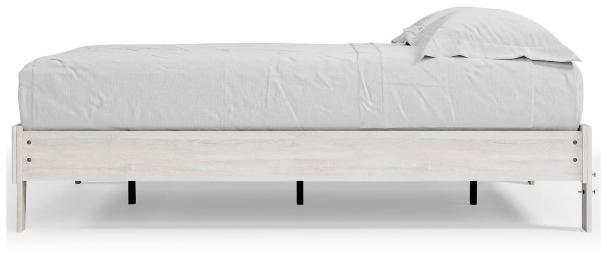 Shawburn Queen Platform Bed in Whitewash, alternate side view