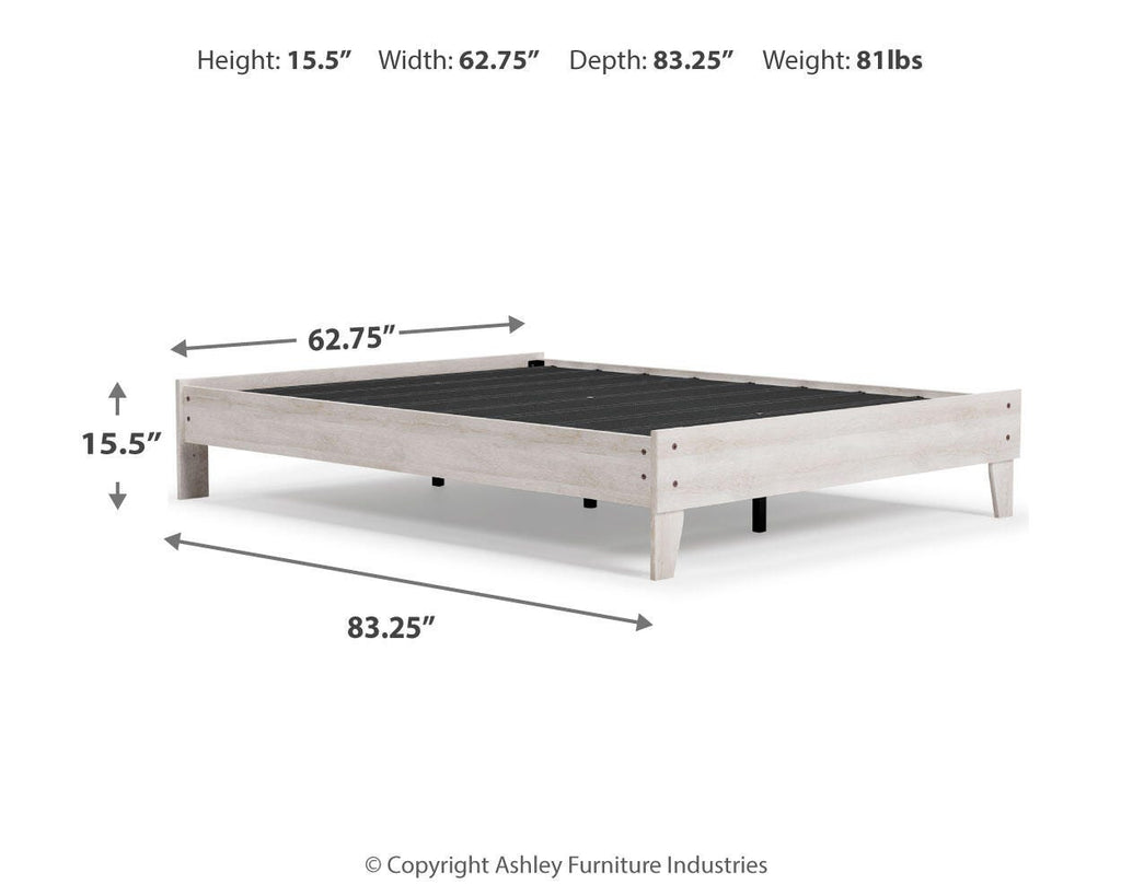 Shawburn Queen Platform Bed in Whitewash, alternate view 6