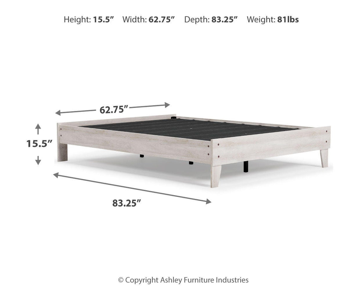 Shawburn Queen Platform Bed in Whitewash, alternate view 6