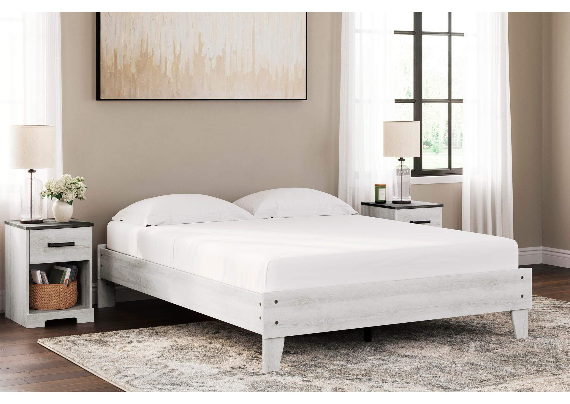 Shawburn Queen Platform Bed with Dresser and 2 Nightstands
