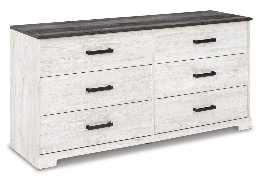 Shawburn Full Crossbuck Panel Headboard and Dresser angled view