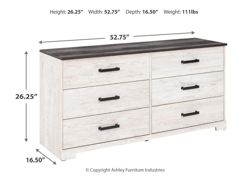 Shawburn Full Platform Bed with Dresser dimensions