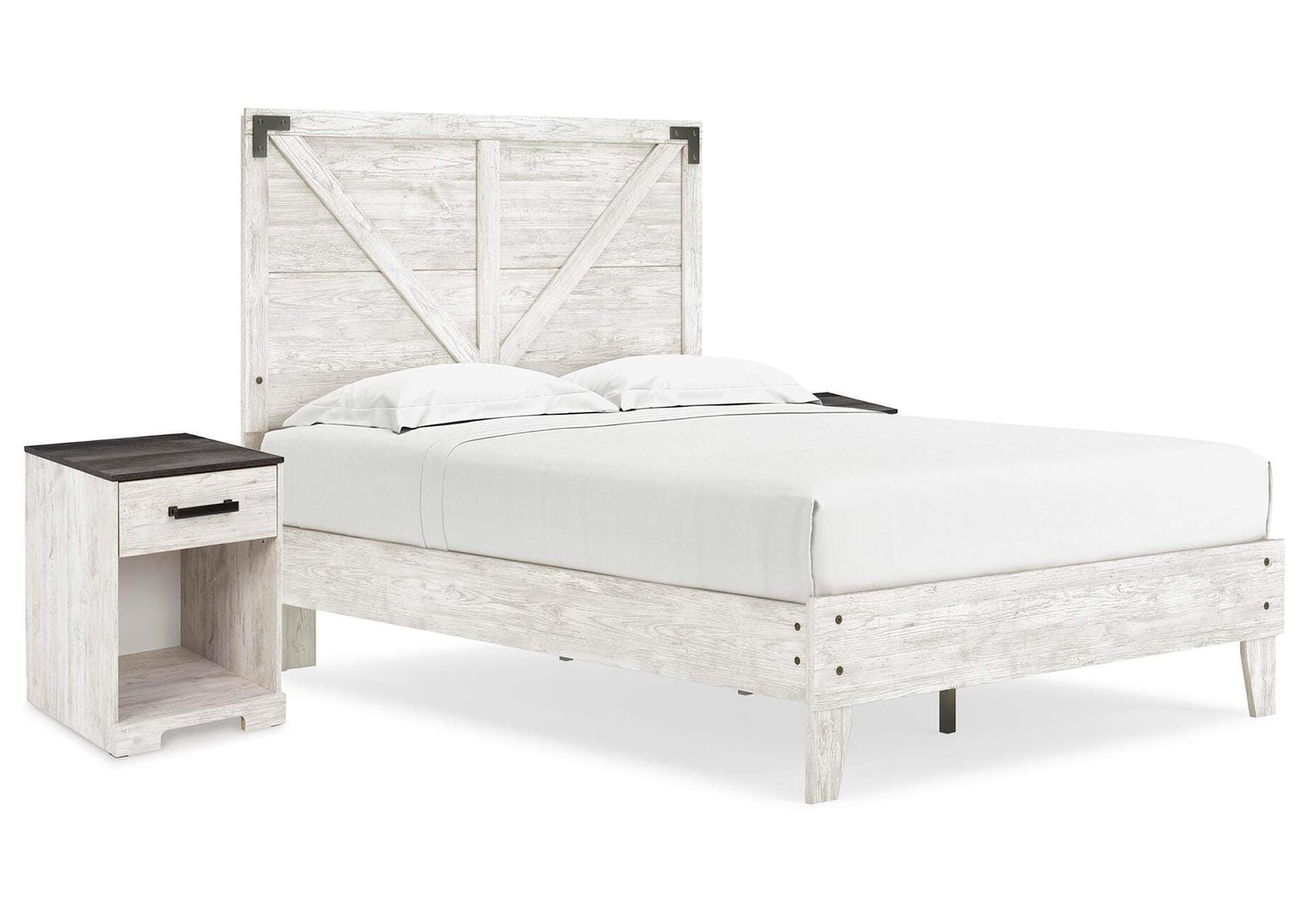 Shawburn Full Panel Platform Bed with 2 Nightstands