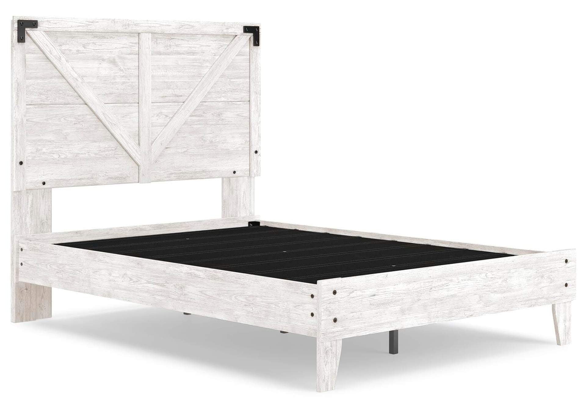 Shawburn Full Platform Bed with Dresser, Chest and Nightstand angled view
