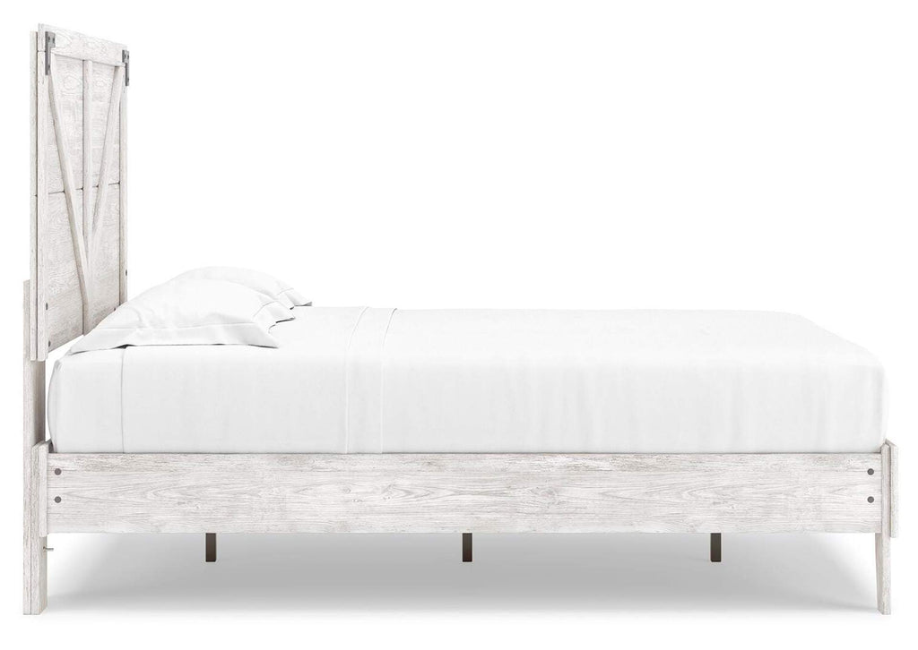 Shawburn Full Panel Platform Bed with 2 Nightstands side view