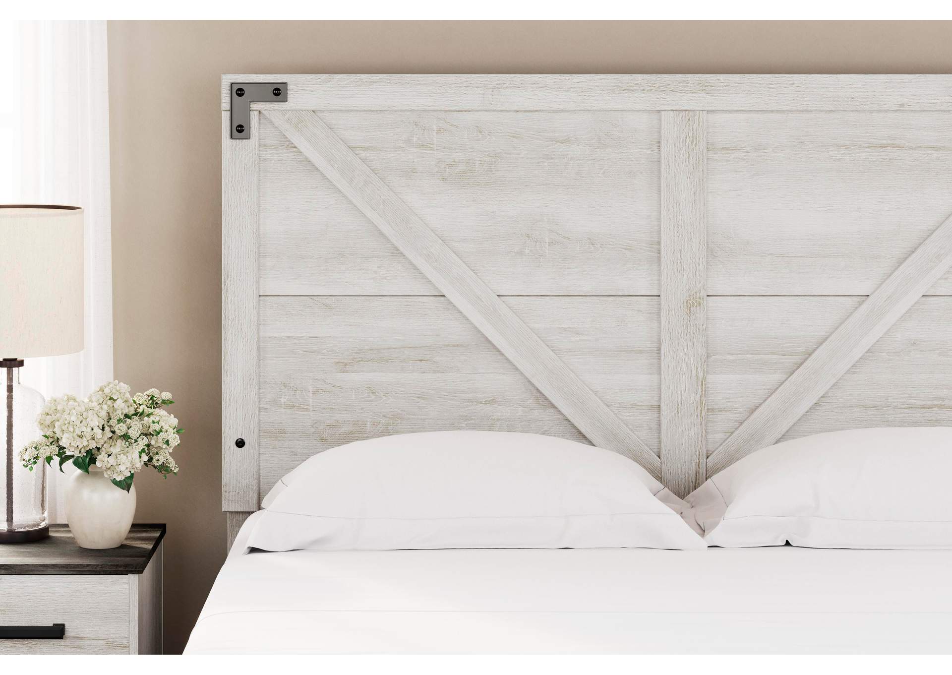 Shawburn Queen Panel Headboard with Dresser, Chest and Nightstand detail