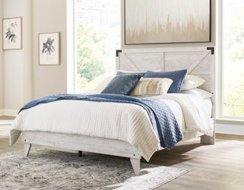 Shawburn Full Crossbuck Panel Platform Bed in White/Dark Charcoal Gray