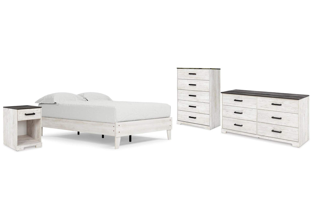 Shawburn Full Platform Bed with Dresser, Chest and Nightstand