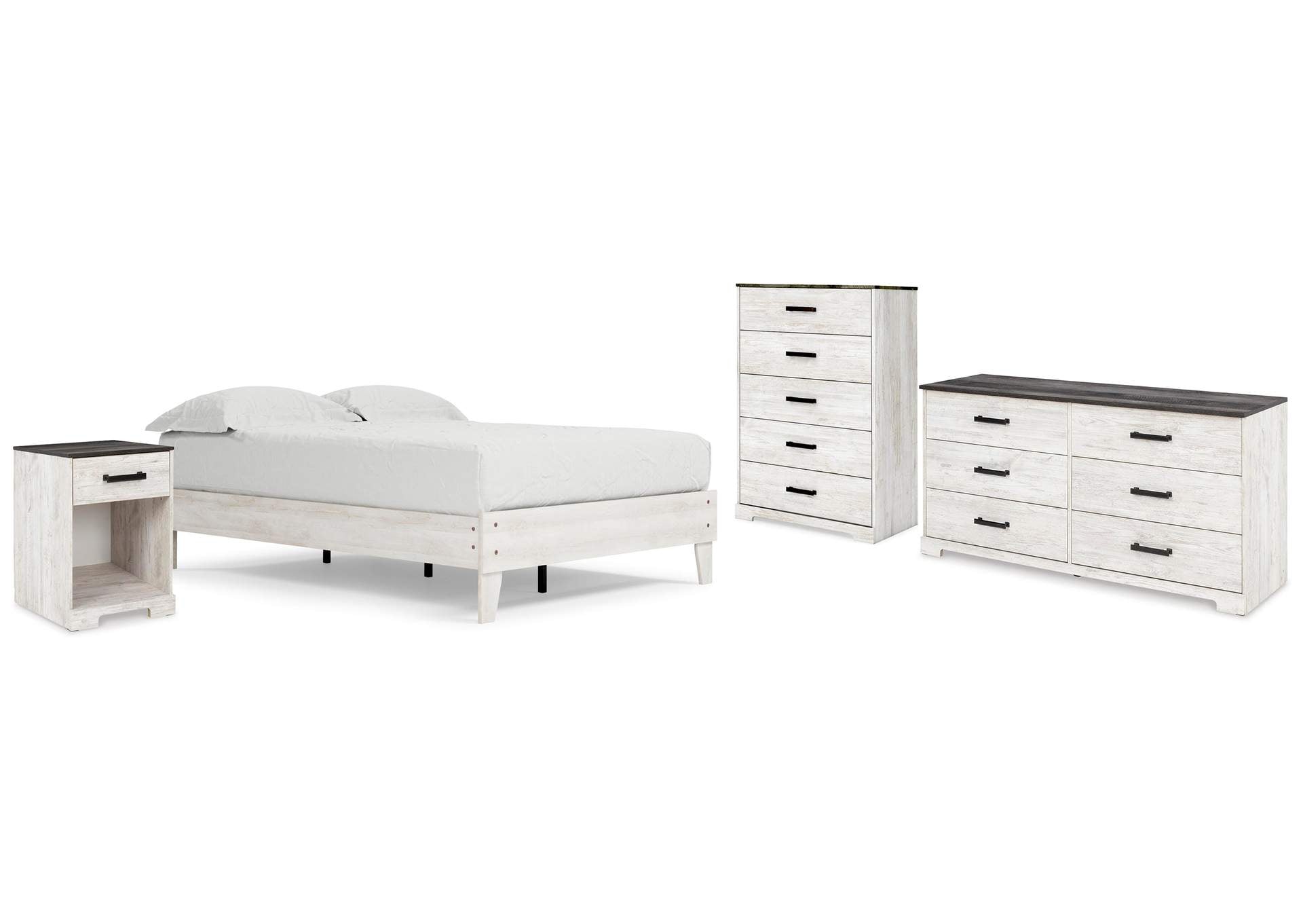 Shawburn Full Platform Bed with Dresser, Chest and Nightstand
