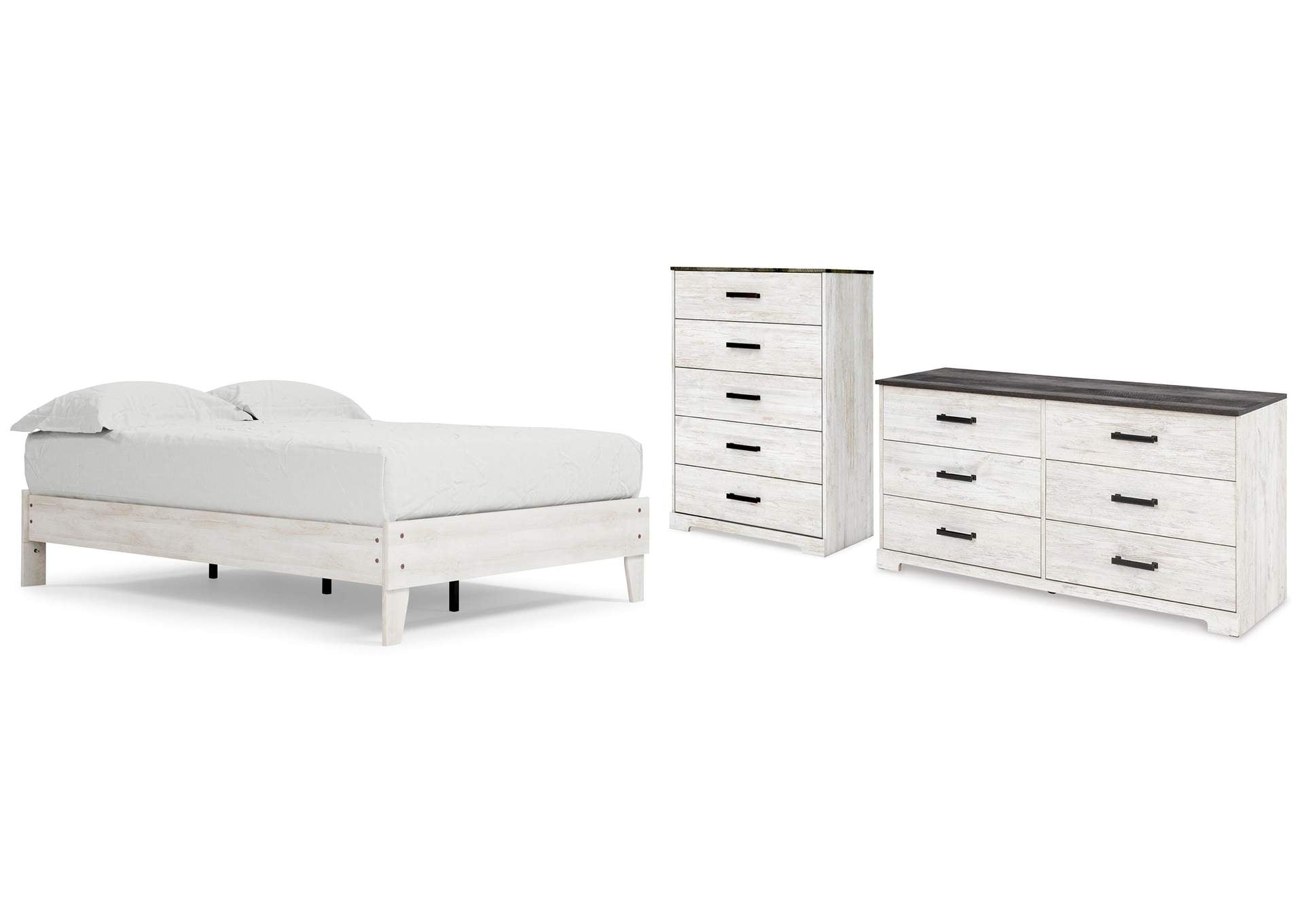 Shawburn Full Platform Bed with Dresser and Chest