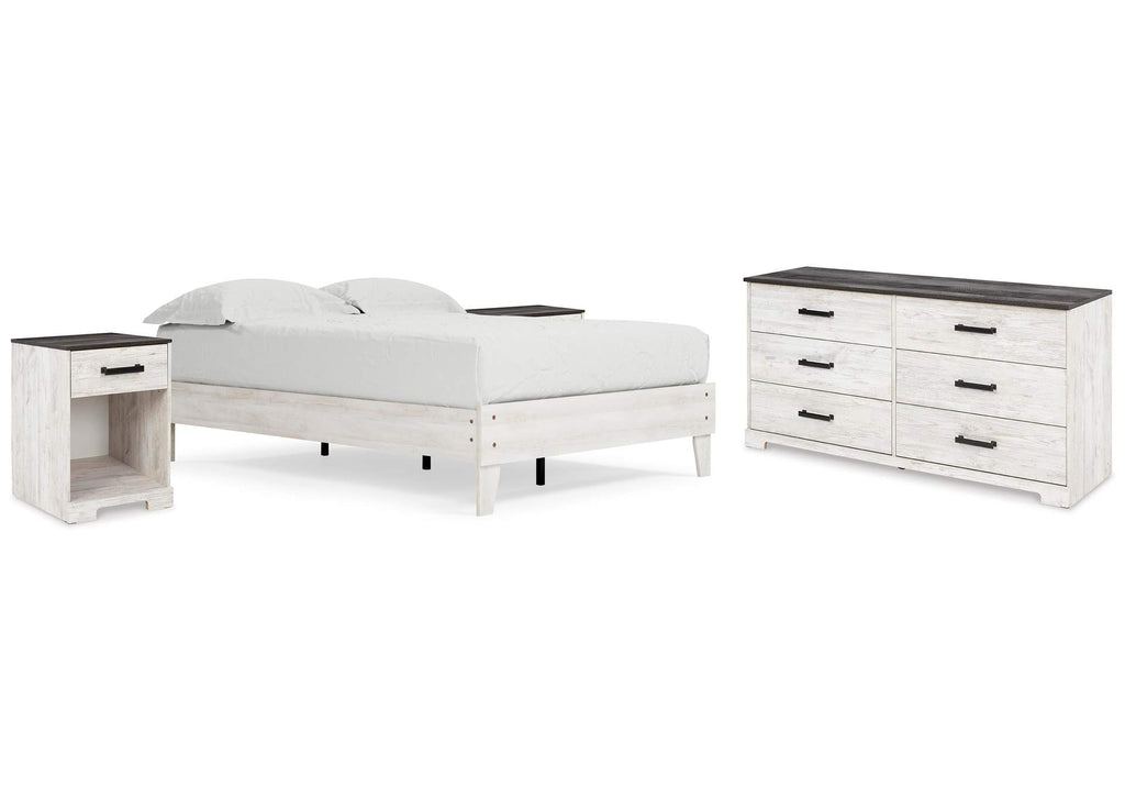 Shawburn Full Platform Bed with Dresser and 2 Nightstands