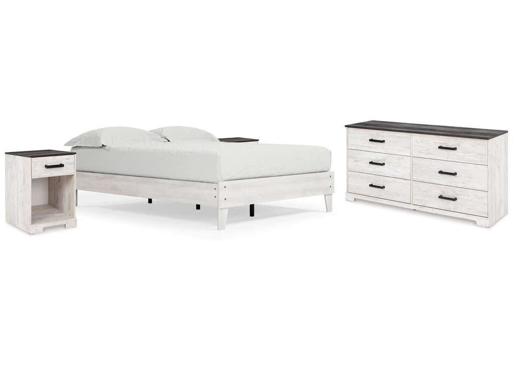 Shawburn Queen Platform Bed with Dresser and 2 Nightstands