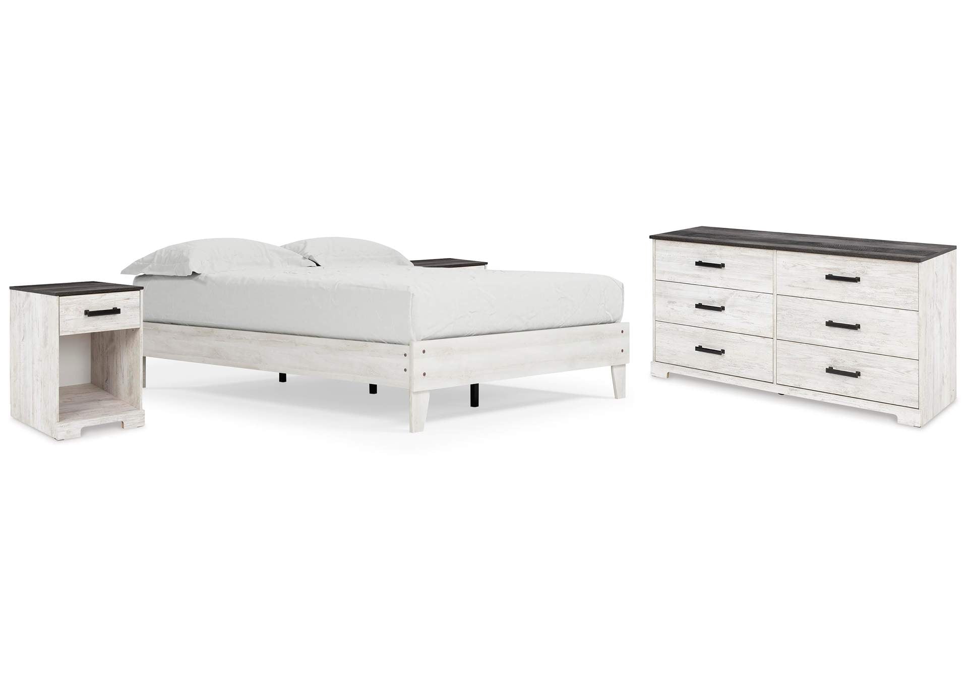 Shawburn Queen Platform Bed with Dresser and 2 Nightstands