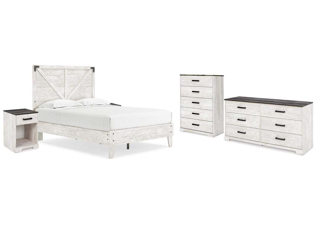 Shawburn Full Platform Bed with Dresser, Chest and 2 Nightstands