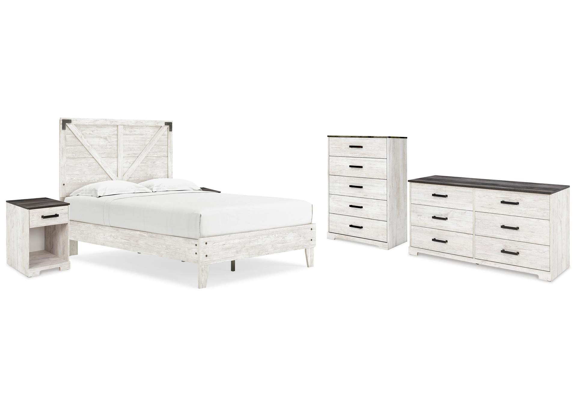 Shawburn Full Platform Bed with Dresser, Chest and 2 Nightstands