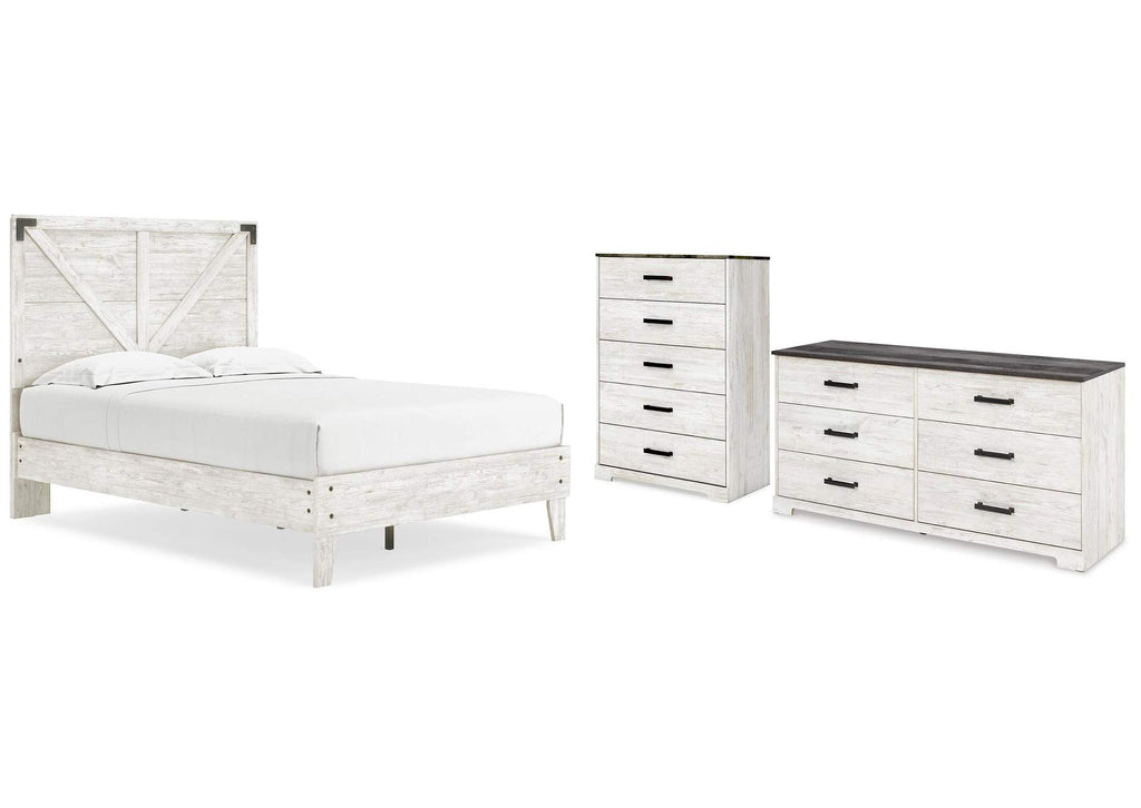 Shawburn Full Platform Bed with Dresser and Chest