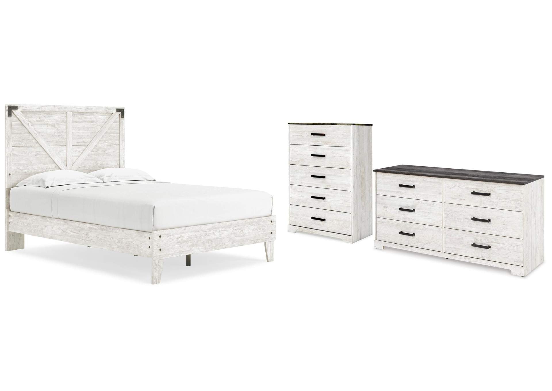 Shawburn Full Platform Bed with Dresser and Chest