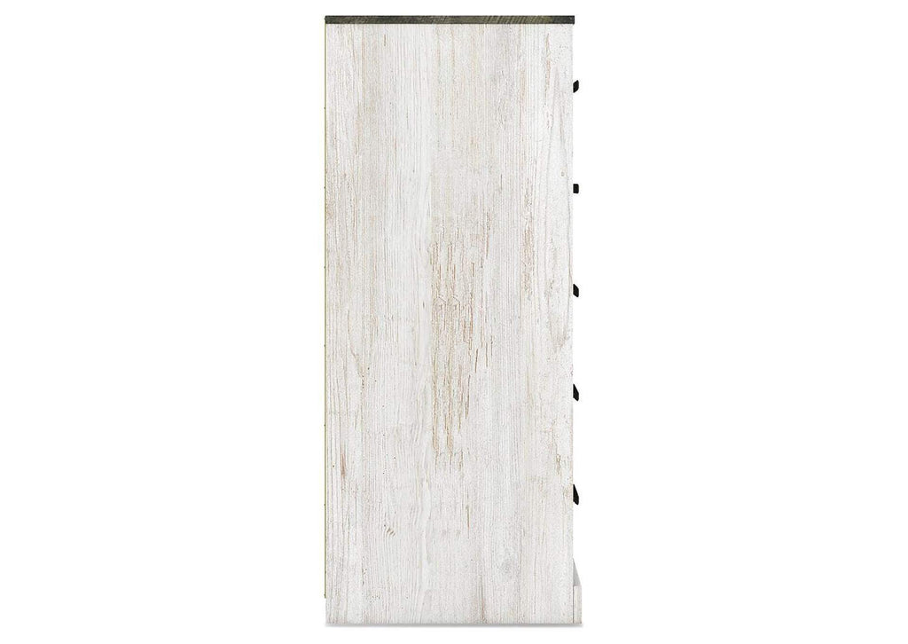 Shawburn Queen Platform Bed with Dresser, Chest and Nightstand side view