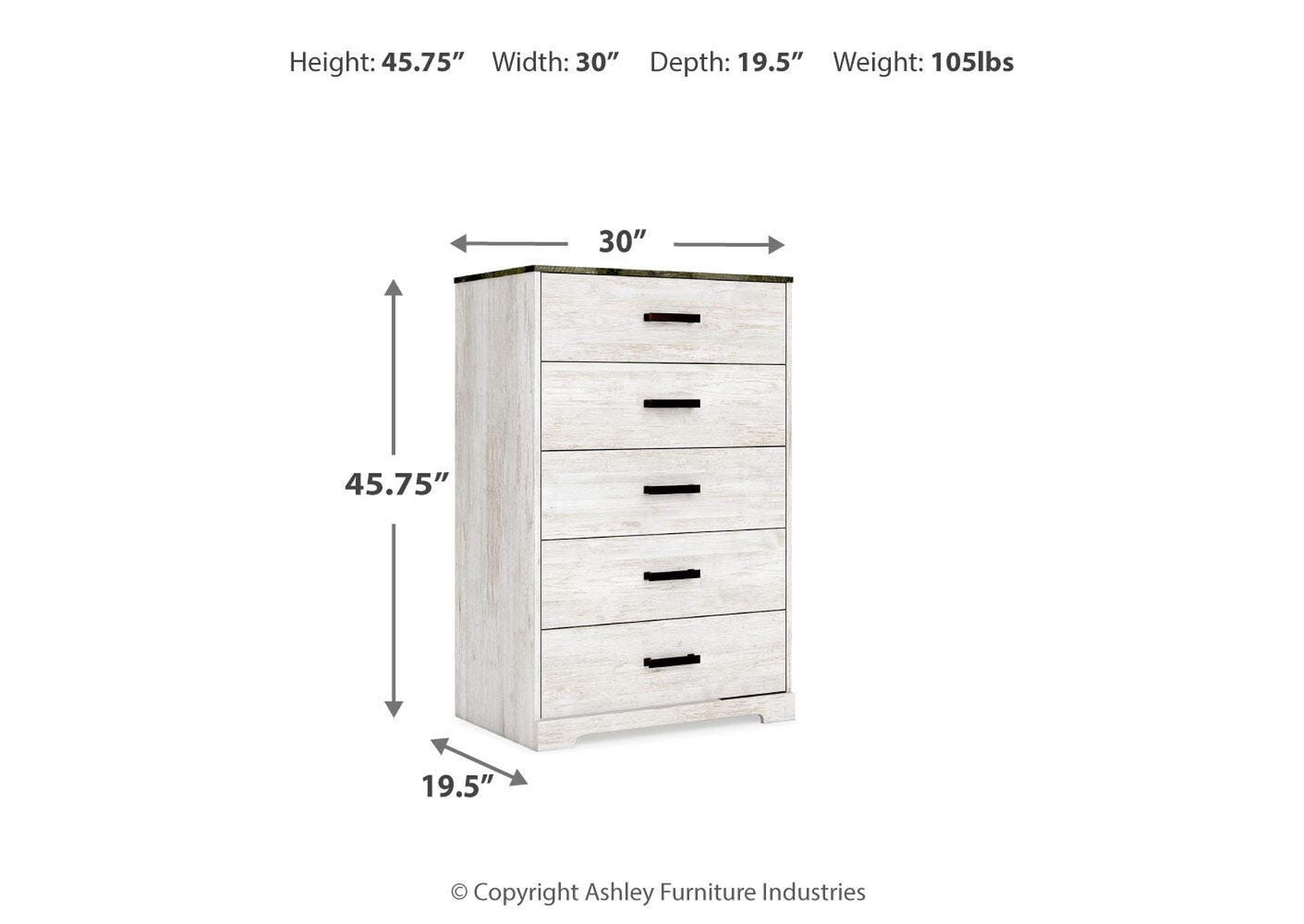 Shawburn Full Panel Headboard with Dresser, Chest and 2 Nightstands dimensions