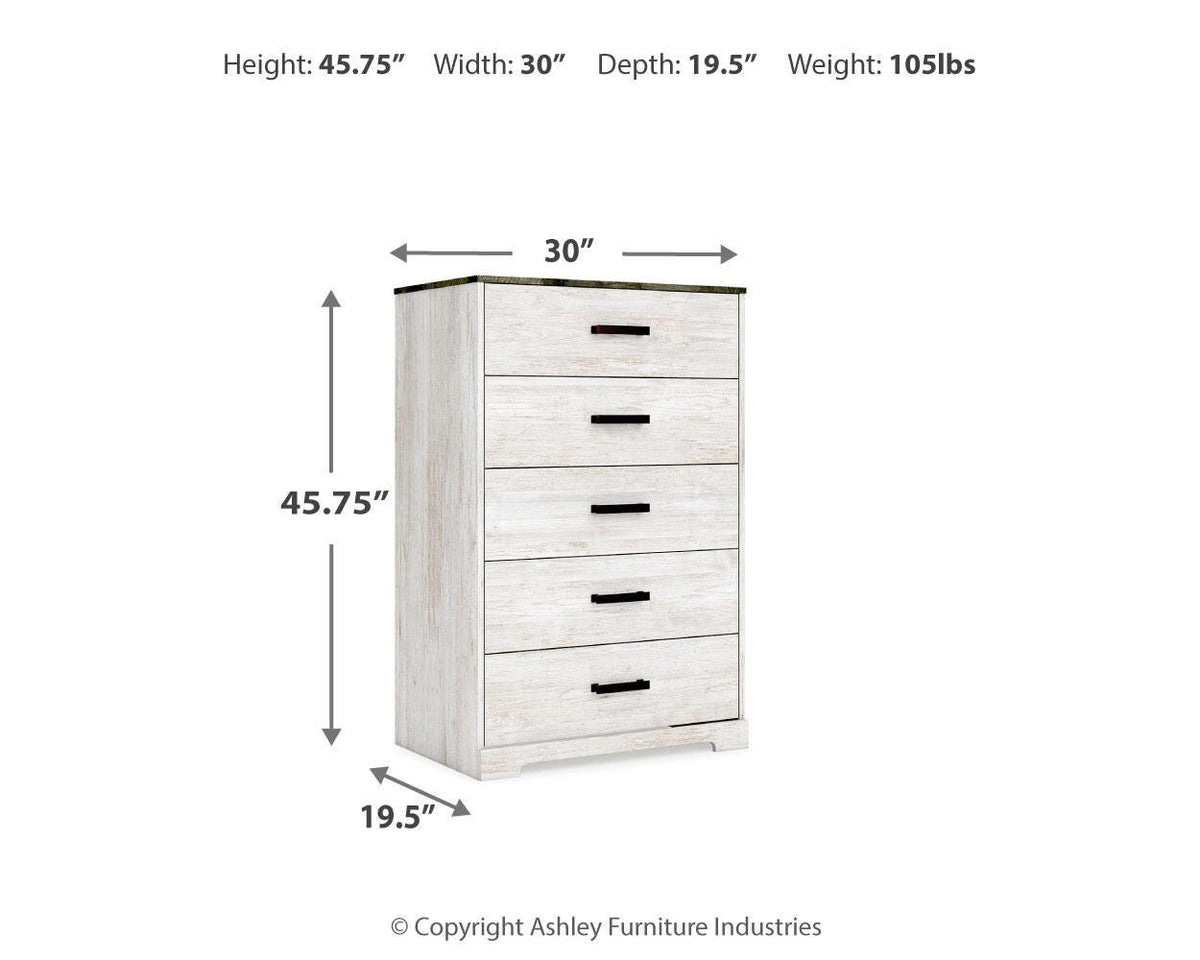 Shawburn Chest of Drawers in Whitewash/Charcoal Gray, alternate view 11