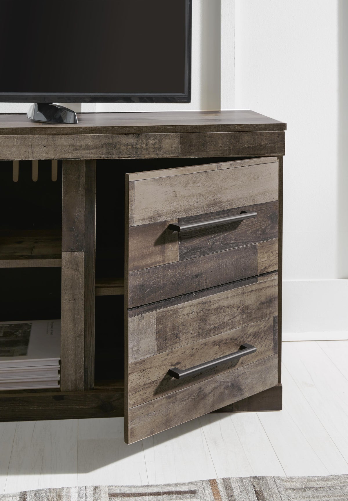 Derekson 60" TV Stand in Multi Gray, detail view